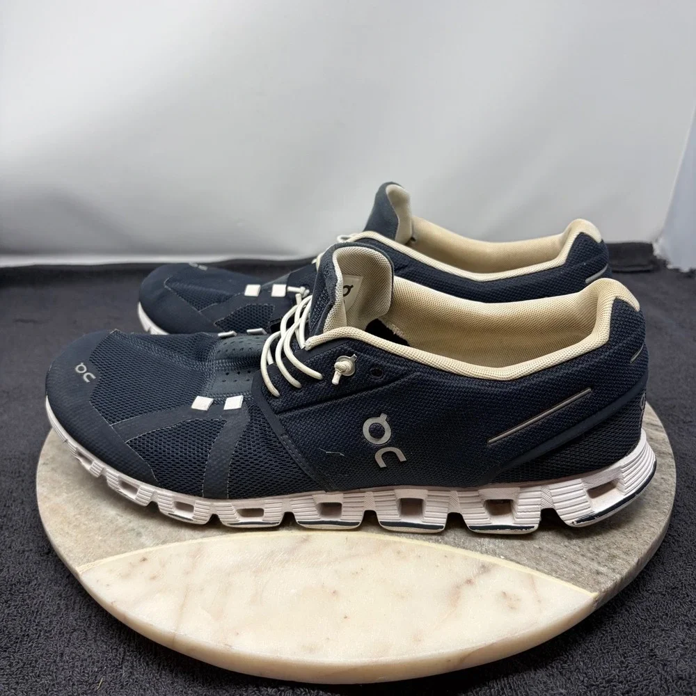 On Cloud 5 Mens 11.5 Running Shoes Midnight Navy Blue White Active Sneaker Tech